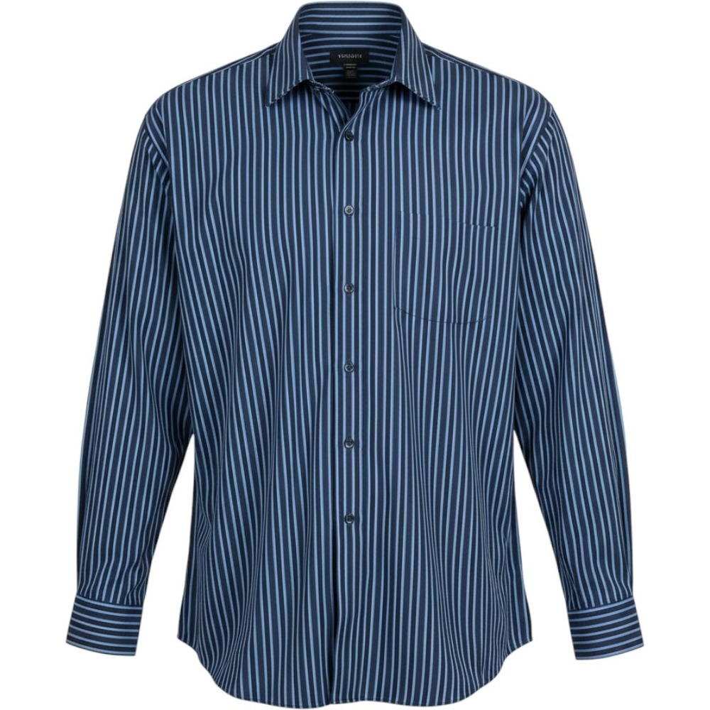 Van Heusen Button Down Shirt Mens XXL Blue Striped Excellent Long Sleeve